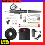 Makmur Set KMOON Air Compressor Airbrush Tatto Nail Art with Spray Gun Airbrusg mini untuk Melukis C