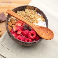 [Butterfly] Handmade Wooden Coconut  Bowl Natural Bowl Spoon Set Eco Friendly for Acai Salad Fruit K