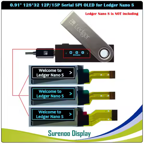 0.91" 12832 128*32 12Pin 12P 15Pin 15P SSD1306 Serial SPI PMOLED OLED Display Module Panel for Ledge