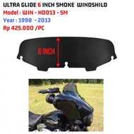 ULTRA GLIDE 6 INCH SMOKE WINDSHIELD Y 98-13 WIN-HD013-SM