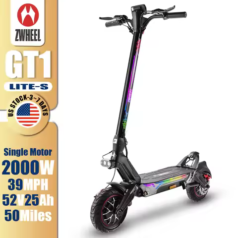 ZWHEEL GT1-Lite Single Motor Electric Scooter 2000W Peak Rear Drive Max Speed 39 MPH Max Range 50 Mi