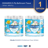 ONWARDS 3-Ply Bathroom Tissue 18 Rolls x 9696 Ply