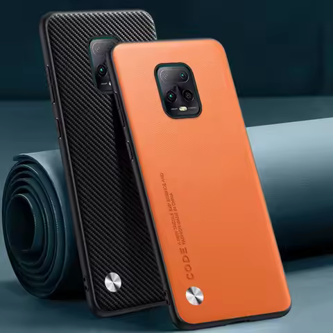 Luxury PU Leather Case For Xiaomi Redmi Note 9 Pro Back Cover Matte Silicone Protection Phone Case F
