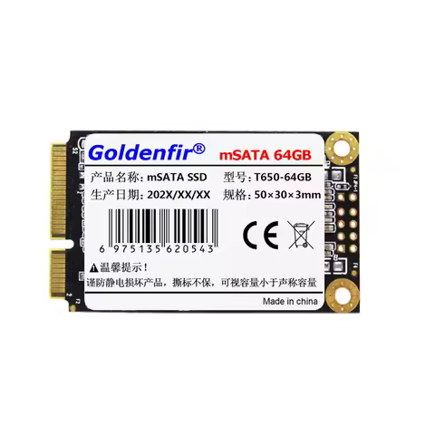 Goldenfir SSD MSATA 32GB 64GB 128GB 256GB 512GB Internal Solid State Drive Mini SATA for Laptop Desk