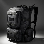 Gultor 511 jumbo backpack, black army backpack, large outdoor tactical bag, bonus rubber/tempelan