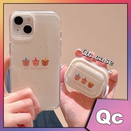 「Qc」Creative cartoon bear head iPhone case&amp;AirPods case iphone 14 case iphone 13 case iphone 12 case iphone 11 case AirPod case AirPod 2 case AirPod pro case AirPod pro 2 case