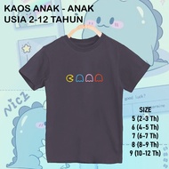 BOYS' T-SHIRT WITH PACMAN GAME CARTOON PICTURES AGES 2 3 4 5 6 7 8 9 10 11 12 YEARS
