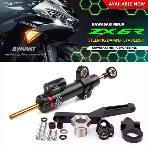 ZX-6R 2024 Motorcycle Steering Damper Stabilizer & Bracket Mount Kit For Kawasaki Ninja ZX-6R ZX6R 2