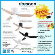 Fanco Rito 3 Hugger Ceiling Fan with 24W 3 Tone LED Light Kit and Remote Control (Optional: Wifi Module)