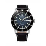 Citizen Eco Drive AW0077-19L Analog Solar Powered Blue Dial Black Leather Men'S Watch