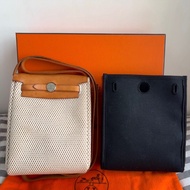 Hermes愛馬仕Vintage中古Herbag TPM Mini單肩包Gold金棕