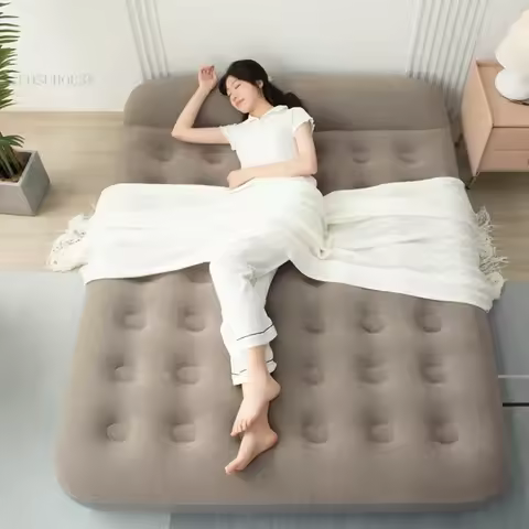 Outdoor Portable Air Cushion Inflatable Seatings Camping Mat PVC Inflatable Sleeping Mattress Luxury