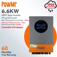 PowMr 6.6KW On-Grid/Off-Grid Hybrid Inverter Parallel Up to 9 Units Built in 135A MPPT Solar Charger