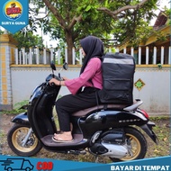 Tas kurir motor gendong bahan dinier polyester tas kurir motor anti