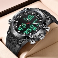 LIGE sub Brand Foxbox Digitl Watch Men Dual Display Waterproof Luminous Sports Jam Tangan Lelaki