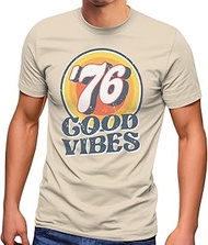 Men's T-Shirt Summer Good Vibes 70s Retro Print Hippie Style Fashion Street Style, Good Vibes '76 Na