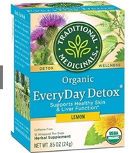 🌀Organic🌀  -Traditional Medicinals Organic Herbal Tea EveryDay Detox® Lemon 16 Tea Bags​ ชาสมุนไพร