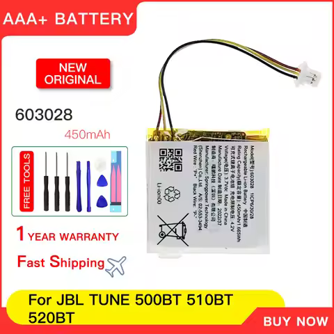Genuine Wireless Headset Battery For JBL TUNE 500 510 BT 510BT 500BT JBL510, Live 660,660NC,600BT NC