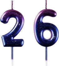 AOOLADA 26 & 62 Birthday Candle, 26th & 62nd Cake Candles, Number 26 & 62 Birthday Candles for Cake 