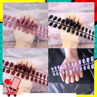 FPS 24Pcs Plain Matte Doff Glossy Nude False Nails 24 Pcs Fake Nail Manicure Nail Stickers Wedding B