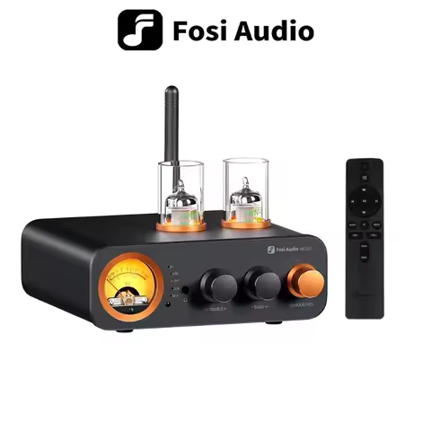Fosi Audio MC331 Tube Audio Amplifier 2.0 Channel Bluetooth Stereo Integrated Mini All-in-One DAC Po