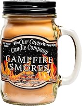 Our Own Candle Company Campfire S’Mores Scented Candle, Mason Jar, 13oz, Long Lasting 100 Hour Burn,