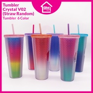 [GMRACK] REUSABLE TUMBLER CRYSTAL 02 TUMBLER WITH STRAW BOTTLE VIRAL BEKAS MINUMAN READY STOCK