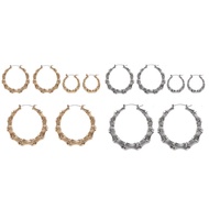 KIN Women Large Celebrity Earrings Hoop Big Bamboo Circle Hoop Earrings Jewelry