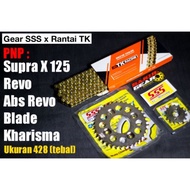 Gear set SSS SUPRA X 125  KHARISMA ABSOLUT REVO BLADE SUPRA FIT 428 TK