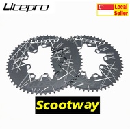 Litepro Oval Double BCD 110/130 Chainring 52/54/56/58/60T