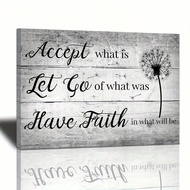 1pc Country Dandelion Picture Canvas Wall Art Print Black And White Inspirational Quote Painting Pos