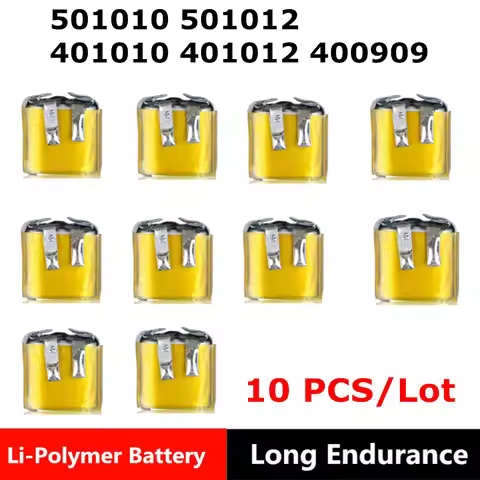 10PCS 501010 501012 401010 401012 400909 Battery For I7 i8 i9 i10 i12 MP3 MP4 GPS TWS Bluetooth Head