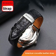 Substitute Rossini Genuine Leather Watch Strap Alligator Leather Butterfly Buckle Accessories Watch 