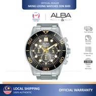 ALBA Men Watch AT3J03X Chrograph Steel Bracelet Analog 100% Original Jam Lelaki No Ratings