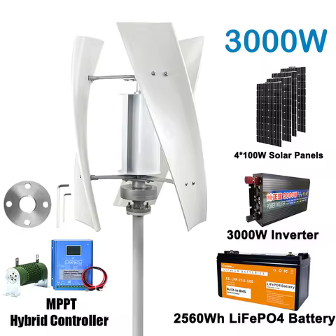 Poland Delivey 3000W Vertical WindmillTurbine Dynamo Generator Alternative Energy 24V 12V 48V With M