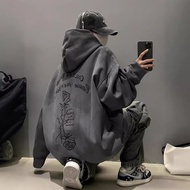 Hooded Sweatshirt Men 2024 Heavy Suede Burnt Flower Top Clothes Loose Boys Hoodie Jacket Pink bgt115