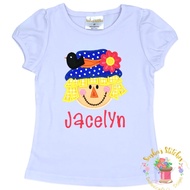 Scarecrow Girl Thanksgiving Embroidery Tshirt, Girl Tshirt, Kids Tshirt, Embroidery Tshirt