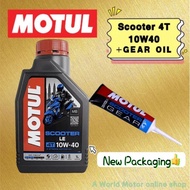 MOTUL Engine Oil Motor Scooter 💯% Orignal 4T 10W-40 5W40 1040 1L Motocycle gear oil minyak hitam skuter