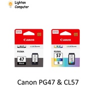Canon PG-47(15ML) / CL-57(13ML) - PG47 + CL57 Genuine Original Ink COMBO - PiXMA E400 / E410 / E460 / E470 / E480