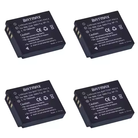 Batmax 4Pcs CGA-S005 CGA-S005E DMW-BCC12 Rechargeable Battery for Panasonic Lumix DMC-FX180 DMC-LX1 