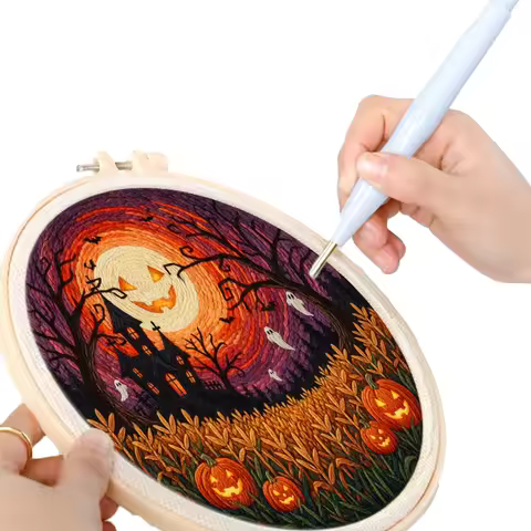 Magic Punch Needle Kit GATYZTORY Embroidery Punch Needle Kit Stitching Tool Set Magic Embroidery Nee