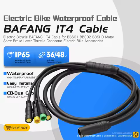 BAFANG 1T4 Ebike Extension Cable for Bafang BBS01 BBS02 BBSHD Mid Drive Motor To Display Brake Throt