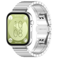 全城熱賣 - 適用於 華為 Watch Fit3 一珠實心不銹鋼錶帶（銀色）