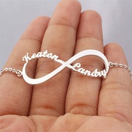 Infinite Customize Personalized Name Gold Color Stainless Steel Bracelets for Women Custom Name Nameplate Charm Bracelet Jewelry