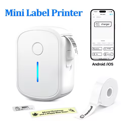Portable Mini Label Printer Bluetooth Inkless Self-adhesive Labels Thermal Printer Sticker Maker Min