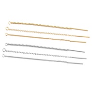 Fashion 10pcs 18K Gold Plated Stainless Steel 8cm Long Chain Ear Line Earrings Earwire DIY Women