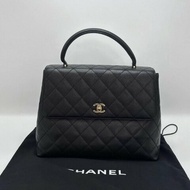 CHANEL 黑金Kelly手提包 30*23*11 98新配件塵袋