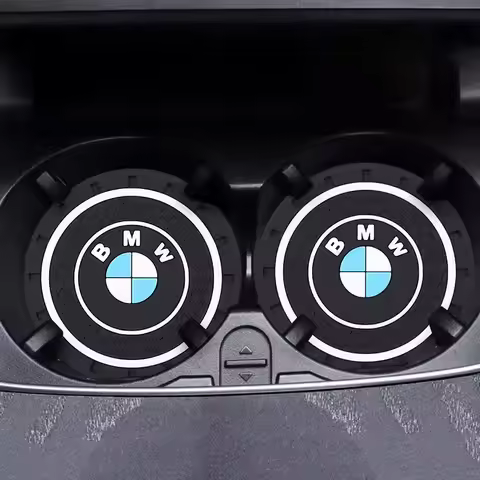 2Pc Car Anti-slip Cup Holder Emblem Mat For BMW X1 F48 E84 U11 X2 X3 E83 F25 G01 X4 X6 E71 X5 E70 F1
