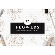 [ AI/JPEG ] Golden Flower Patterns Collection