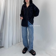 KEMEJA Asoka kaylee Shirt 2198 - Women's Oversized Top, casual Office Shirt - basic pocket Shirt